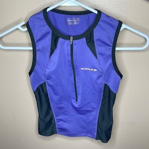 Sugoi 1/2 zip Cycling Triathlon Tank Size Small purple/black